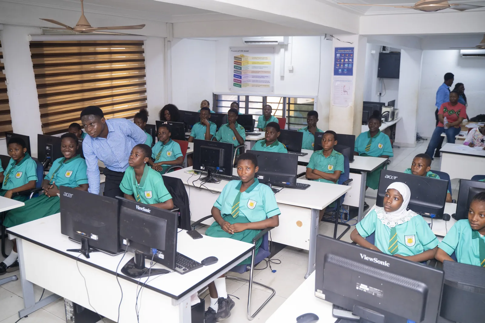 Pupils in the school's ICT computer lab